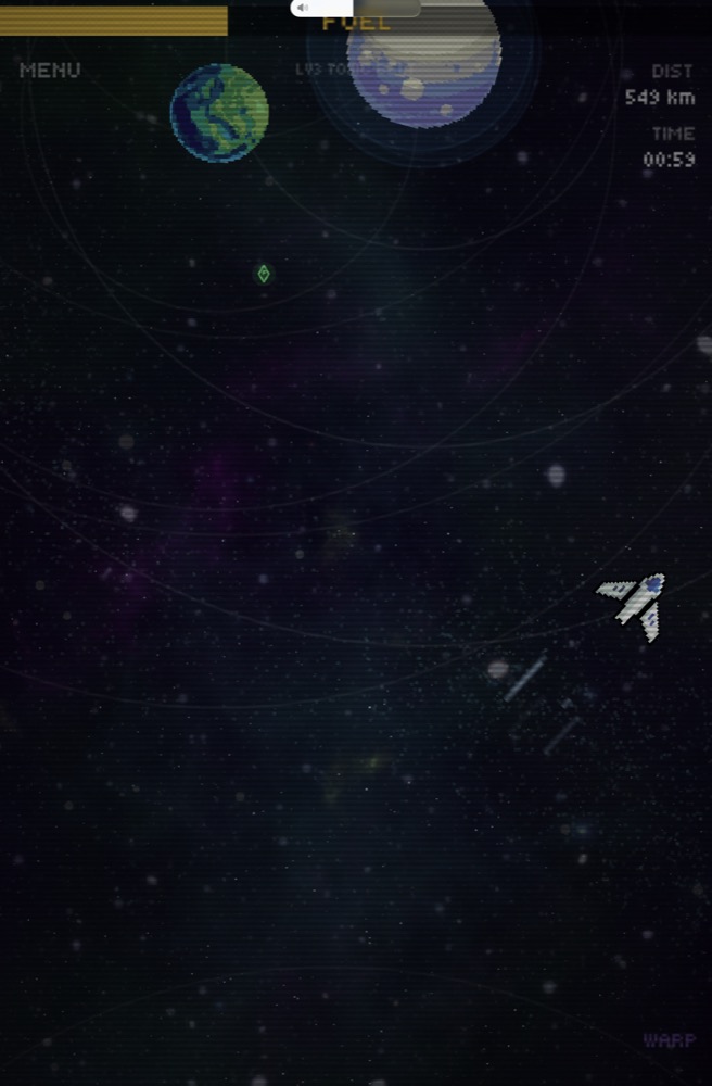 Gameplay slingshot through space